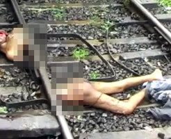 【自殺映像】電車に飛び込んだ人って全裸になるの？？？　※グロ注意