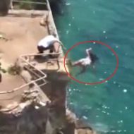 【女 自殺】もぅﾏﾁﾞ無理飛び降り自殺しょ・・・　３０メートルの高さの崖から飛び降りたJDさんがこちら　※衝撃映像