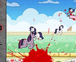 【グロゲーム】ケモナーに犯されてばっかりのポニーちゃんを撃ちまくって血祭に上げてみたｗ