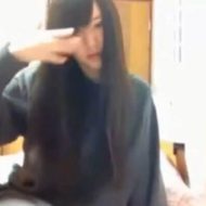 【jk エロ】黒髪ロングの女子校生さん　サーモンピンクのマンコをくぱぁ～して自撮りしてるｗ　※無修正