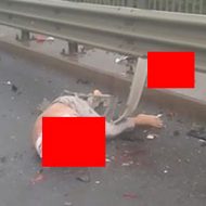 高速道路で事故に遭い首が吹っ飛んだ男性の姿…