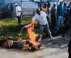 レイプ魔の男を生きたまま焼き殺すアフリカのリンチ映像…