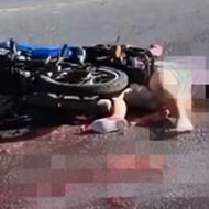 派手に事故った二人乗りバイク、血肉を地面にぶちまけて首が千切れてしまう…